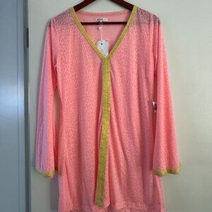 Pitusa Salmon Leopard Tunic Cover-Up – Petite – NWT – $135 Retail
